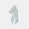 Coach Textured Signature Print Silk Skinny Scarf In Blue