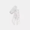 Coach Textured Signature Print Silk Skinny Scarf In Off White