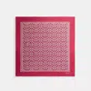 Coach Textured Signature Print Silk Square Scarf In Red