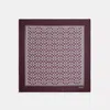Coach Textured Signature Print Silk Square Scarf In Purple