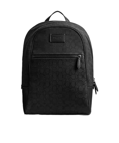 Coach Theo Backpack In Signature Jacquard In Black