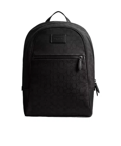 Coach Theo Signature Jacquard Backpack In Black