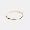 Coach Thin Enamel Signature Hinged Bangle In Multi