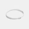 Coach Thin Signature Hinged Bangle In Gray