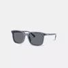Coach Thin Square Sunglasses In Gunmetal
