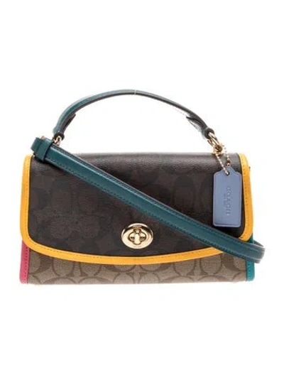 Pre-owned Coach Tilly Satchel In Brown/neutrals