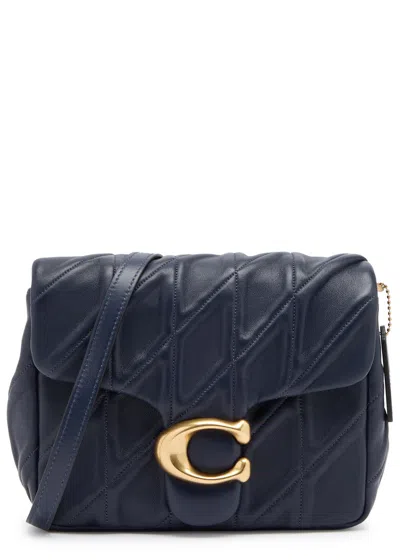 Coach Times Square Tabby Leather Shoulder Bag In Blue