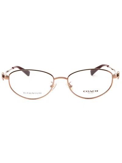 Coach Titanium Oval Women's Eyeglasses In Red
