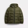 Coach Tonal Signature Down Jacket In Green