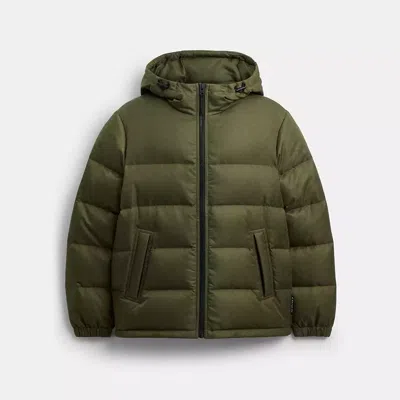 Coach Tonal Signature Down Jacket In Green