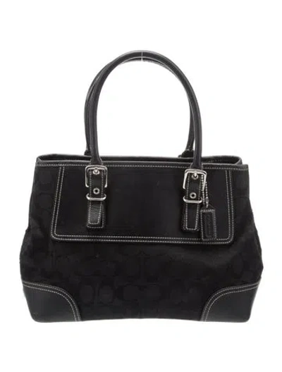 Pre-owned Coach Top Handle Bag In Black
