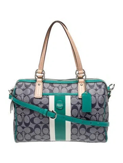 Pre-owned Coach Top Handle Bag In Blue