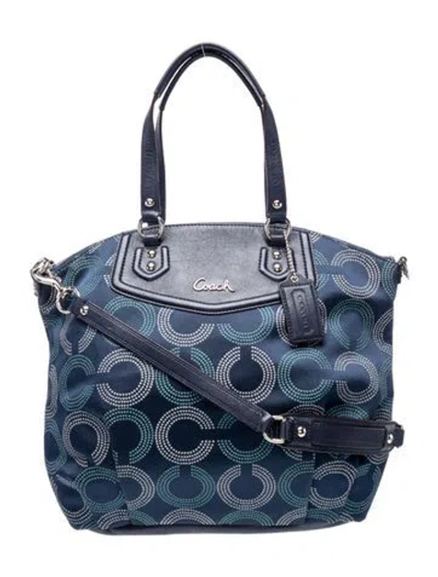 Pre-owned Coach Top Handle Bag In Blue