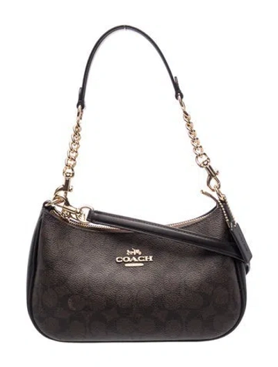 Pre-owned Coach Top Handle Bag In Brown