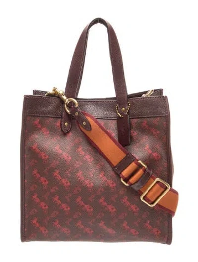 Pre-owned Coach Top Handle Bag In Burgundy