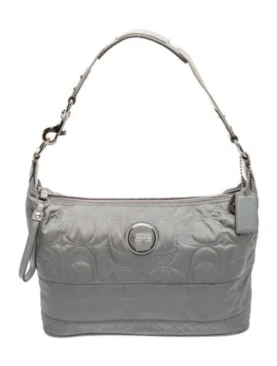 Pre-owned Coach Top Handle Bag In Gray