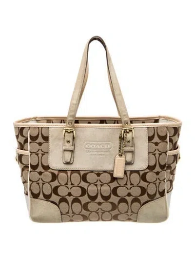 Pre-owned Coach Top Handle Bag In Neutral