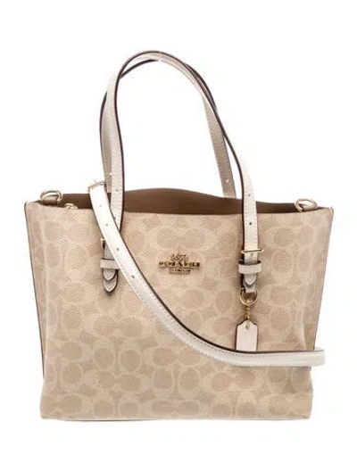 Pre-owned Coach Top Handle Bag In Neutral