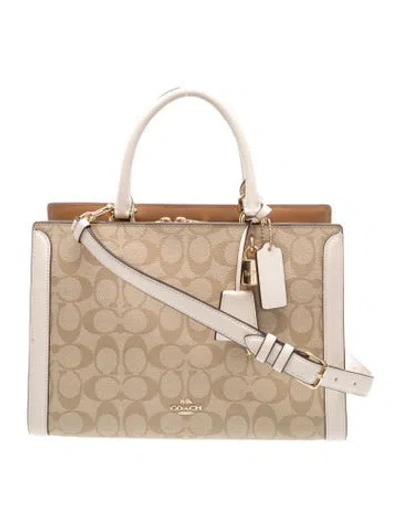 Pre-owned Coach Top Handle Bag In Neutral