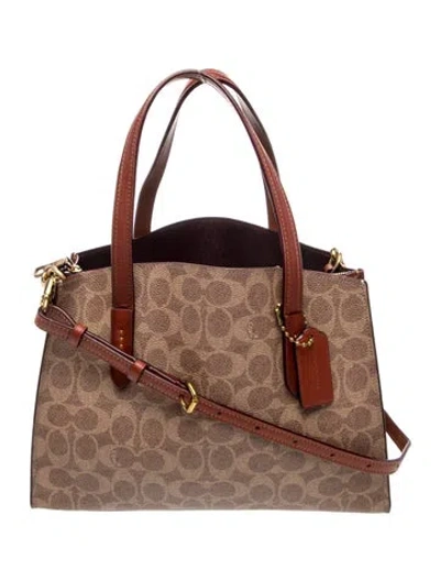Pre-owned Coach Top Handle Bag In Neutral