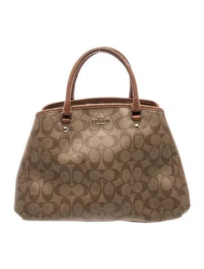 Pre-owned Coach Top Handle Bag In Neutral