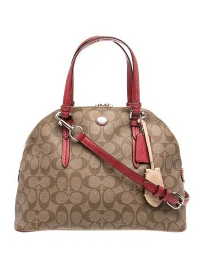 Pre-owned Coach Top Handle Bag In Neutral