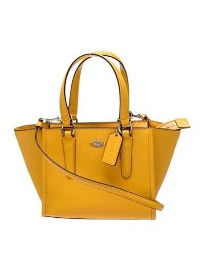 Pre-owned Coach Top Handle Bag In Yellow