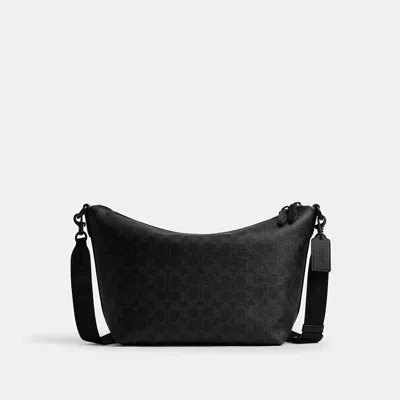 Coach Top Zip Messenger Bag In Signature Canvas In Black