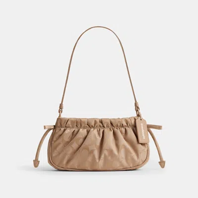 Coach Topia Loop Ruched Small Shoulder Bag  Purses In Khaki