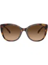 Coach Tortoiseshell-effect Cat Eye Sunglasses In Brown