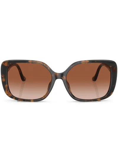 Coach Tortoiseshell-effect Sunglasses In Brown