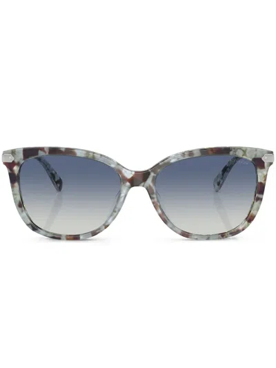 Coach Tortoiseshell-effect Sunglasses In Green