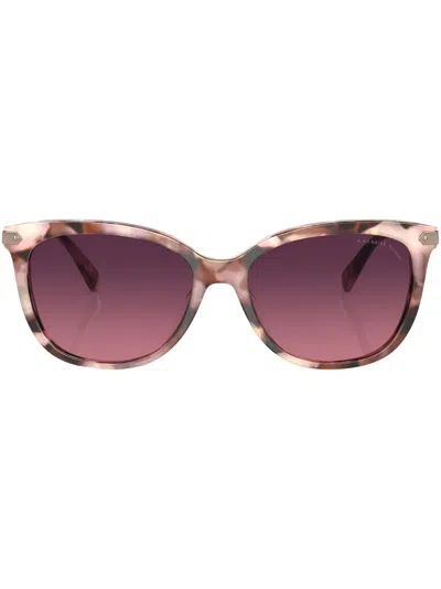Coach Tortoiseshell-effect Sunglasses In Pink