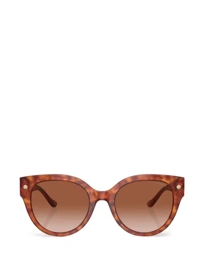 Coach Tortoiseshell-effect Cat-eye Sunglasses In Brown