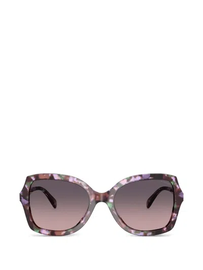 Coach Tortoiseshell-effect Geometric-frame Sunglasses In Neutral