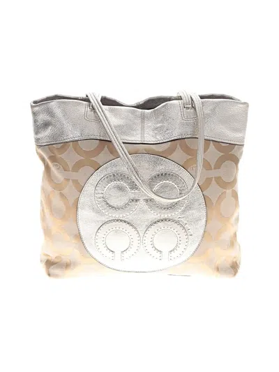Pre-owned Coach Tote Bag In Silver