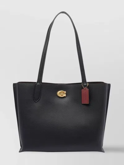 Coach Tote Bag Structured Gold-tone Hardware