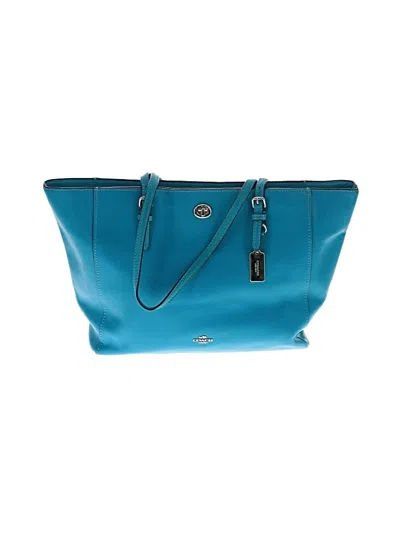 Pre-owned Coach Tote Bag In Teal