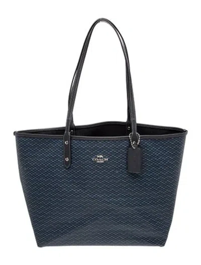 Pre-owned Coach Tote In Blue