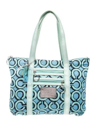 Pre-owned Coach Tote In Blue
