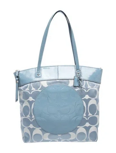 Pre-owned Coach Tote In Blue