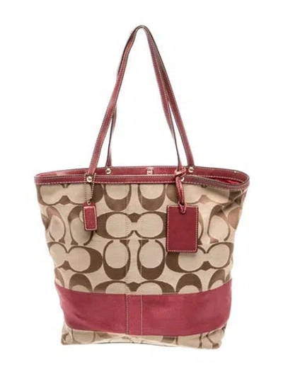 Pre-owned Coach Tote In Brown