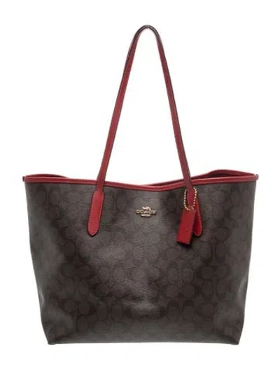 Pre-owned Coach Tote In Brown