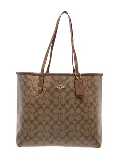 Pre-owned Coach Tote In Brown