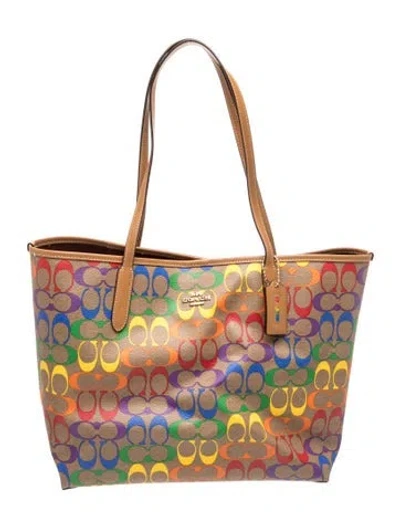 Pre-owned Coach Tote In Brown