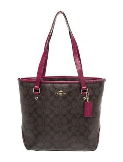 Pre-owned Coach Tote In Brown