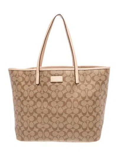 Pre-owned Coach Tote In Neutrals
