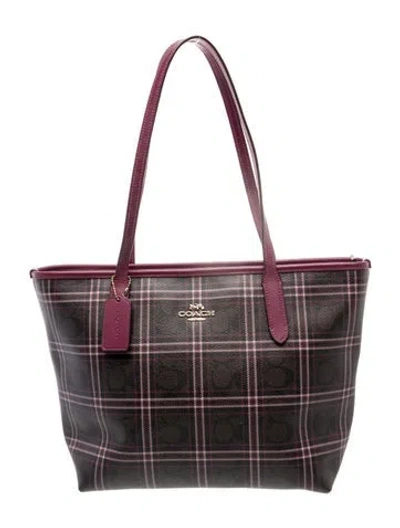 Pre-owned Coach Tote In Purple