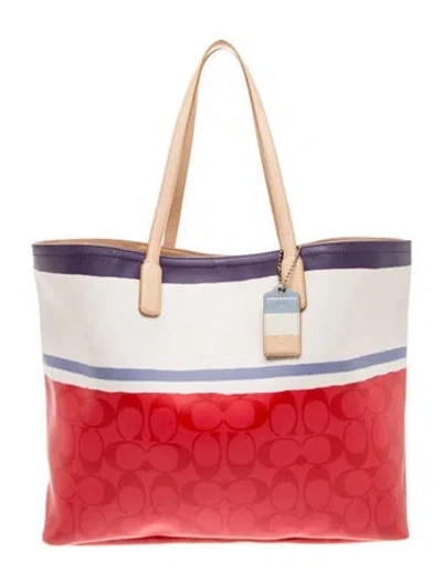 Pre-owned Coach Tote In Red