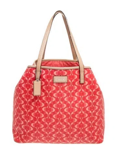 Pre-owned Coach Tote In Red